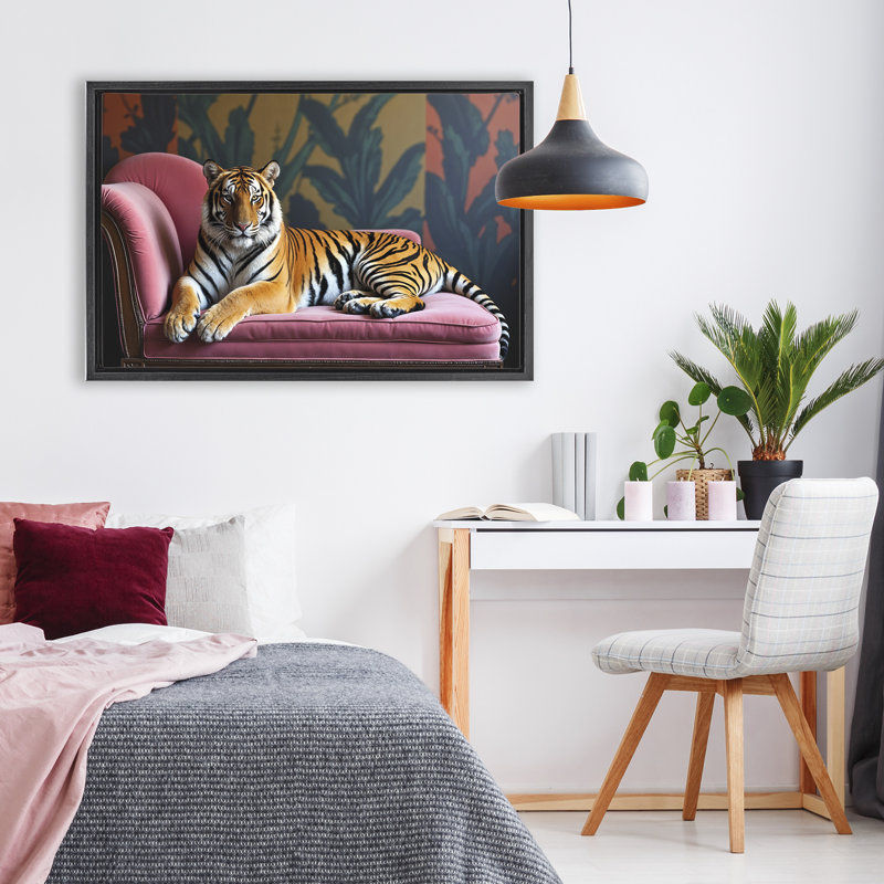 Cadre flottant Exotic Tiger, Cadre flottant noir de jais, H 21 po x l 31 po