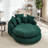 53" Chenille Barrel Chair, Oversized Round Chaise Lounge Single Sofa Chair With Pillows-1377426833
