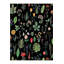 Tapis noir lavable à motif floral noir-356133294