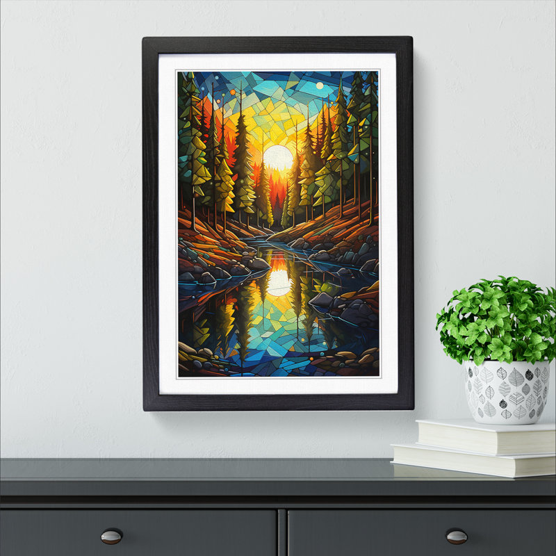 Single Picture Frame Print on Wood, 34cm H x 25cm W, Black Framed