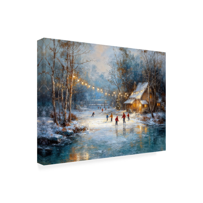 Art mural sur toile tendue - Imagine It Images «Ice Skating 3» pour décoration de salon, de chambre à coucher ou de bureau - 35 x 47