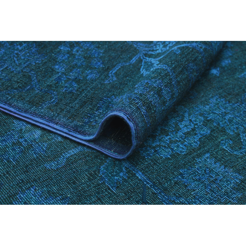 Tapis rétro bleu marine Aanya