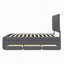Lit plateforme double avec lit gigogne et 3 tiroirs, tissu en lin, gris