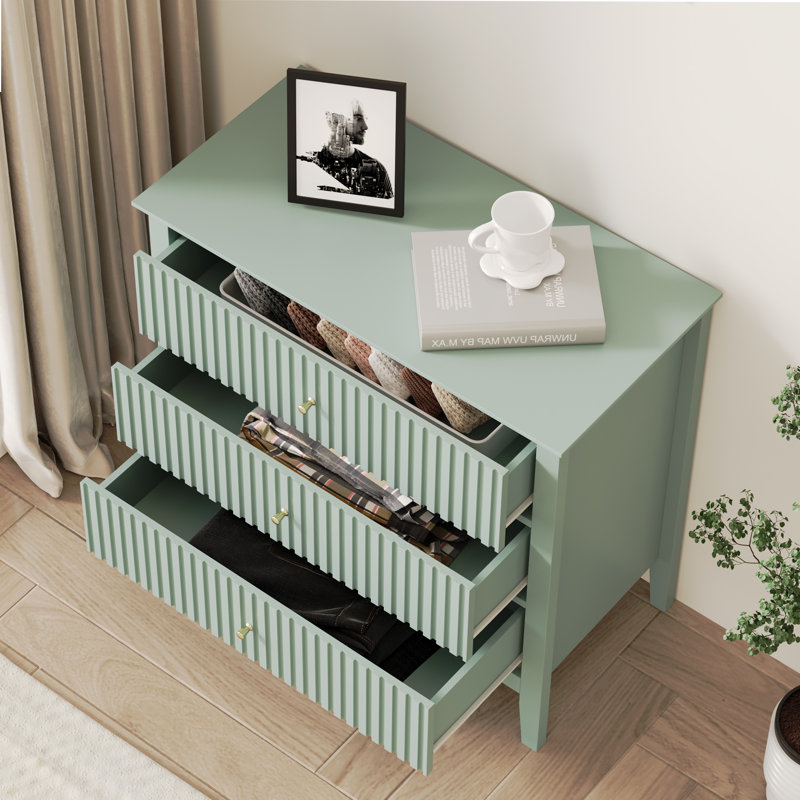 3 Drawer 80cm W Dresser, Mint Green