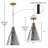 11"W Machara 1-Light Mercury Glass Cone Pendant