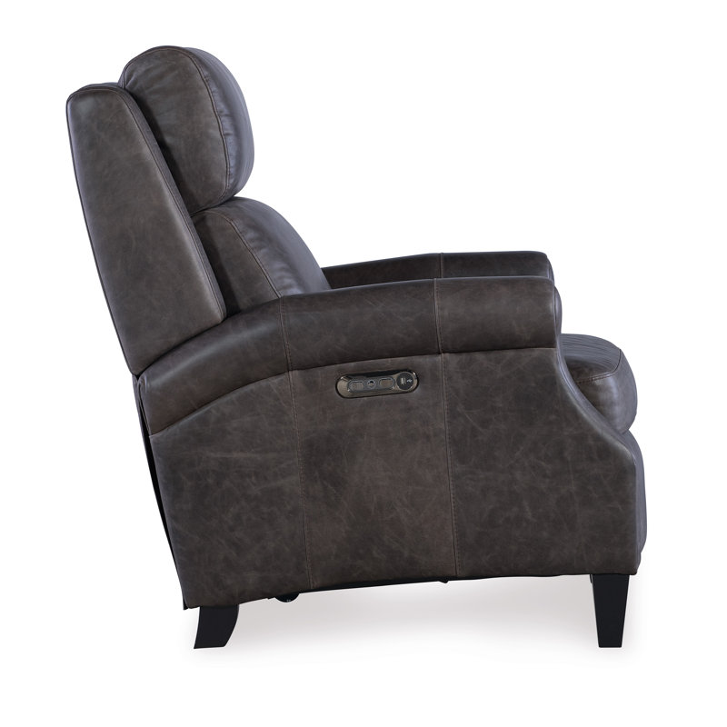 RC Leather Recliner, Saddlebag Lead Genuine Leather