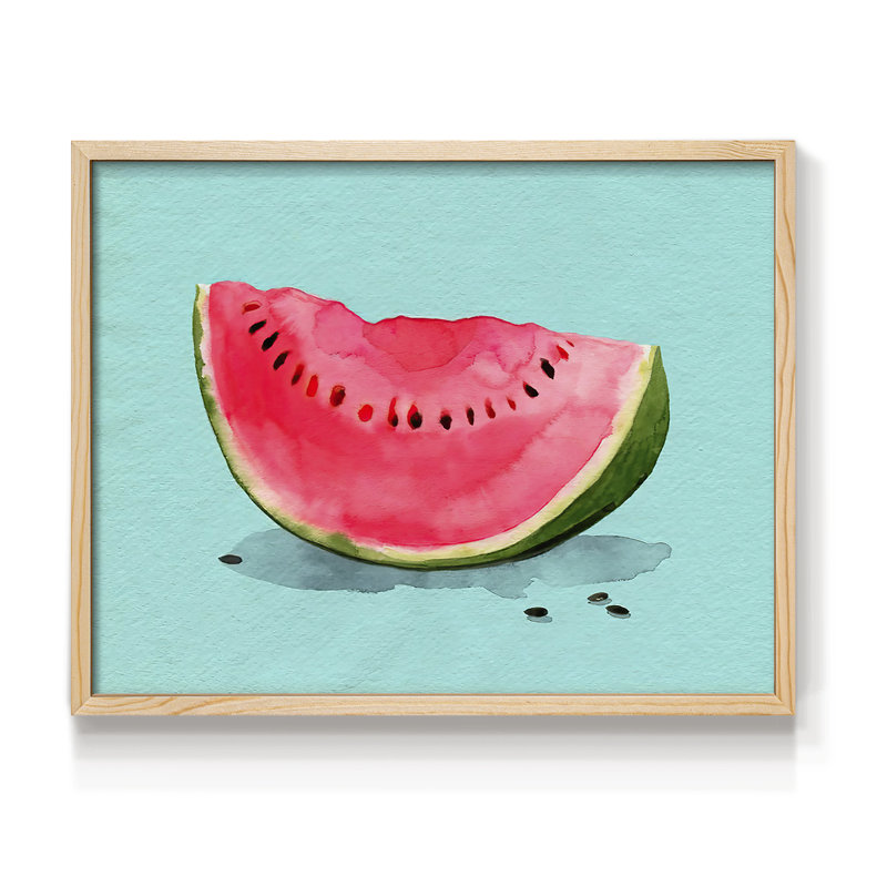 Summer Watermelon I - Reproduction encadrée - Restickable, Naturel, H 22 po x l 28 po