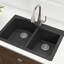 KRAUS Forteza™ 33" L Dual Mount 60/40 Double Bowl Granite Kitchen Sink-25954101