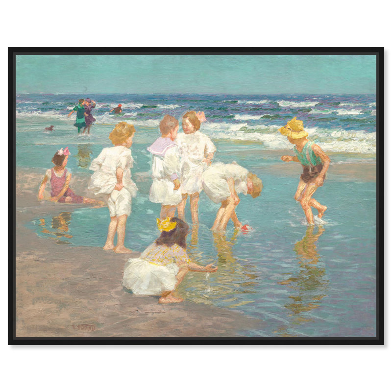 «A Holiday», célèbre art classique par, Cadre noir, H 17 po x l 21 po