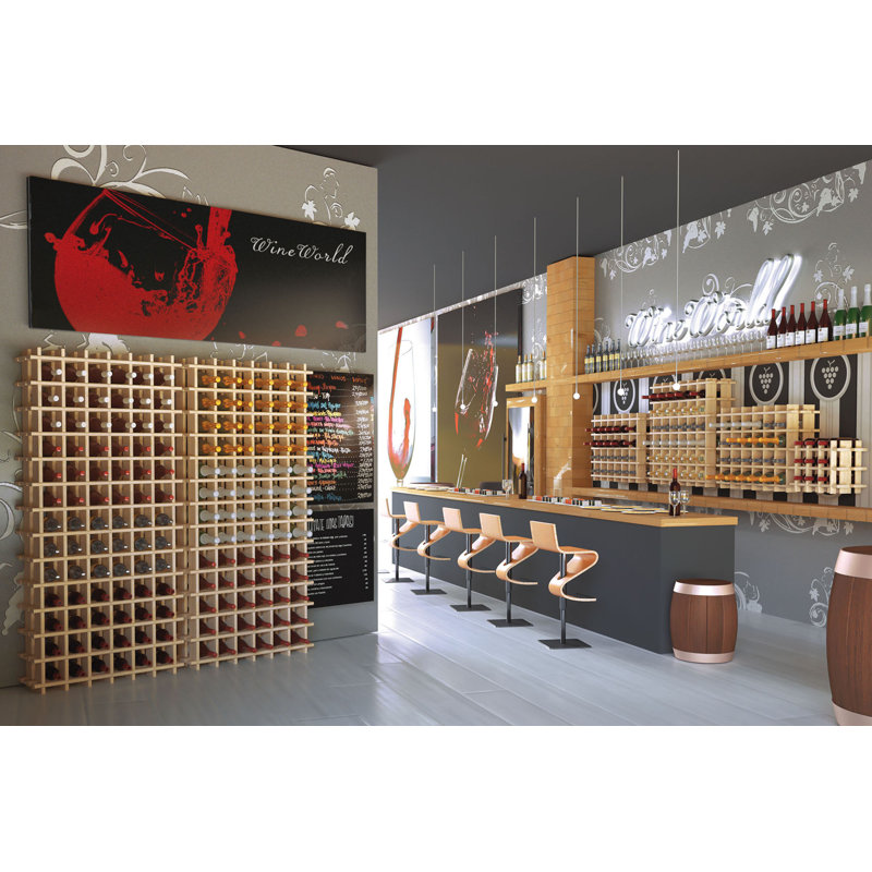 Barnet Solid Wood Floor Wine Bottle Rack in Natural