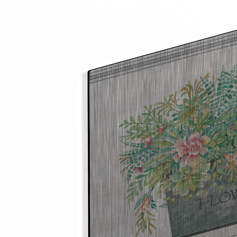"Fleurs et plantes grasses" par Cindy Jacobs, H 12 po x l 24 po