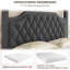 Upholstered Canopy Bed Frame  with headboard, Button Tufted, Nailhead Trim Design-2127681221-2127681223