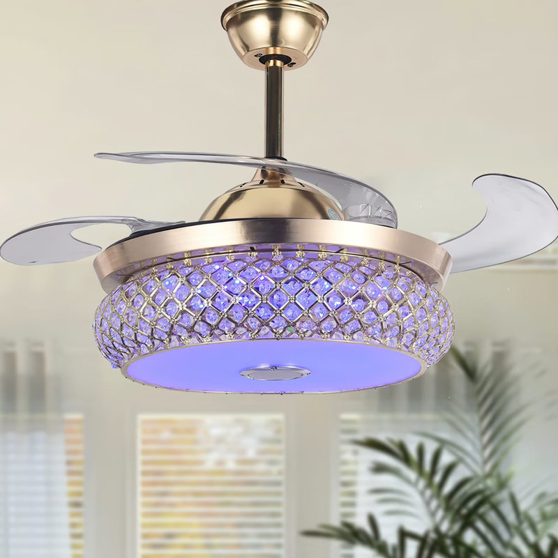 Zahnya 42'' Ceiling Fan with LED Lights, Gold