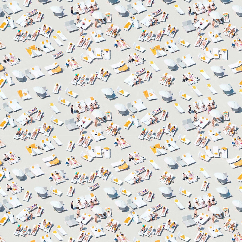 Gray Malin Sunbathers 10' L Wallpaper Tile, Non-pasted, Faux Grasscloth
