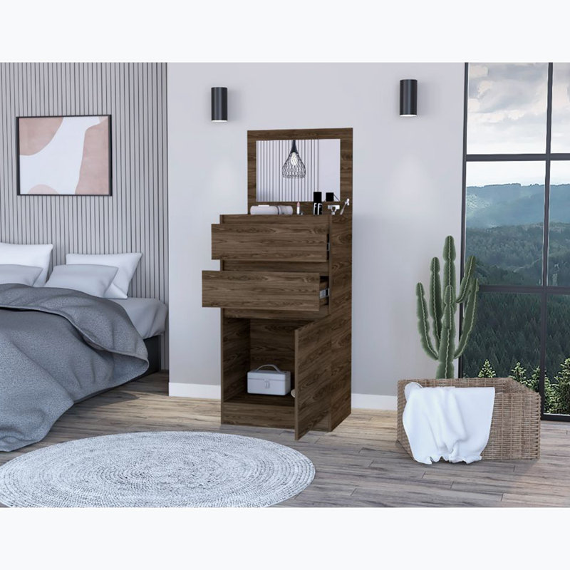 Commode 2 tiroirs, Brun