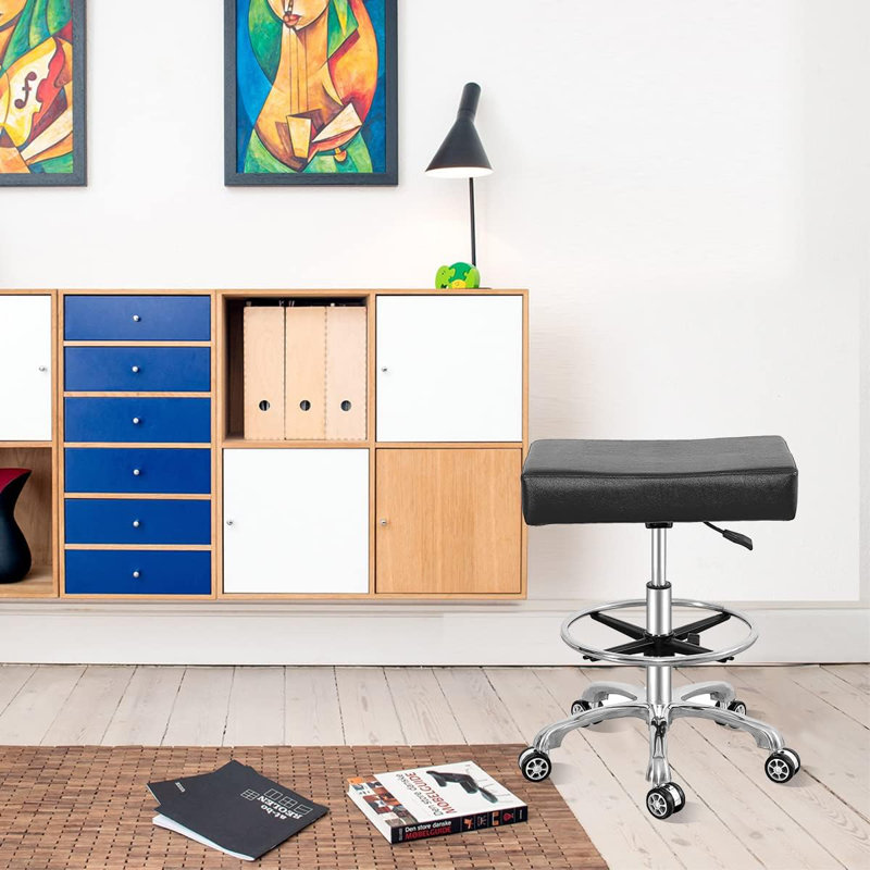 Adjustable Rolling And Rotating Stool