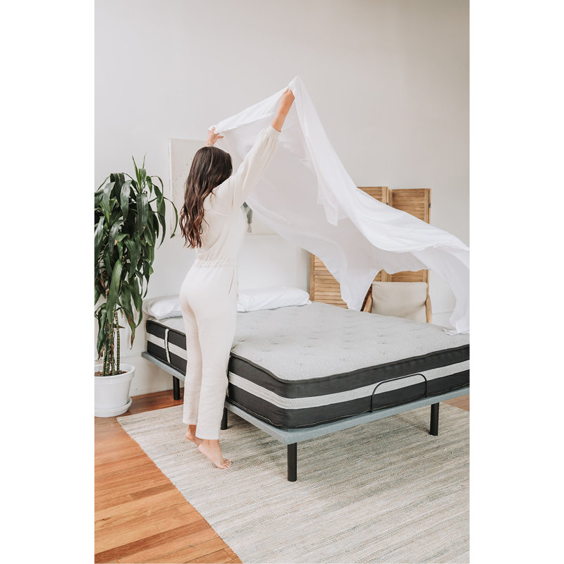 Ensemble de draps hypoallergéniques 4 pièces, L 75 po x l 38 po, Blanc