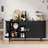 63" Sideboard Buffet Cabinet With Large Drawer, Storage Buffet With Tambour Sliding Door & Adjustable Shelf-1500203585-1503895222