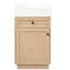 Meuble-lavabo rustique de 18,5 po avec lavabo en résine réversible, armoire en matériau, tablettes réglables pour un rangement flexible, poignées en alliage de zinc, finition grain de bois, armoires silencieuses à charnières à fermeture en douceur, tablette