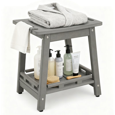 Chaise de douche Hdpe pour douche intérieure, bancs de douche 350 lb pour douche intérieure, tabouret de douche pour pieds de rasage, tabourets de douche pour personnes âgées / adultes, utilisation intérieure ou extérieure, gris / blanc / noir