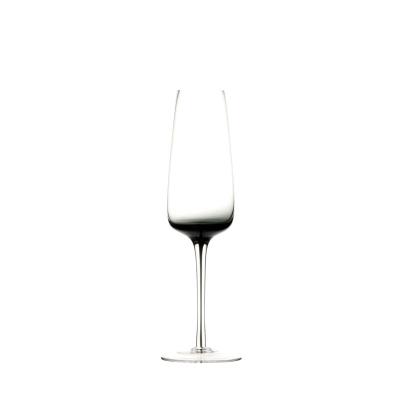 Flûte en verre émeraude Gem 7 oz, Noir/transparent
