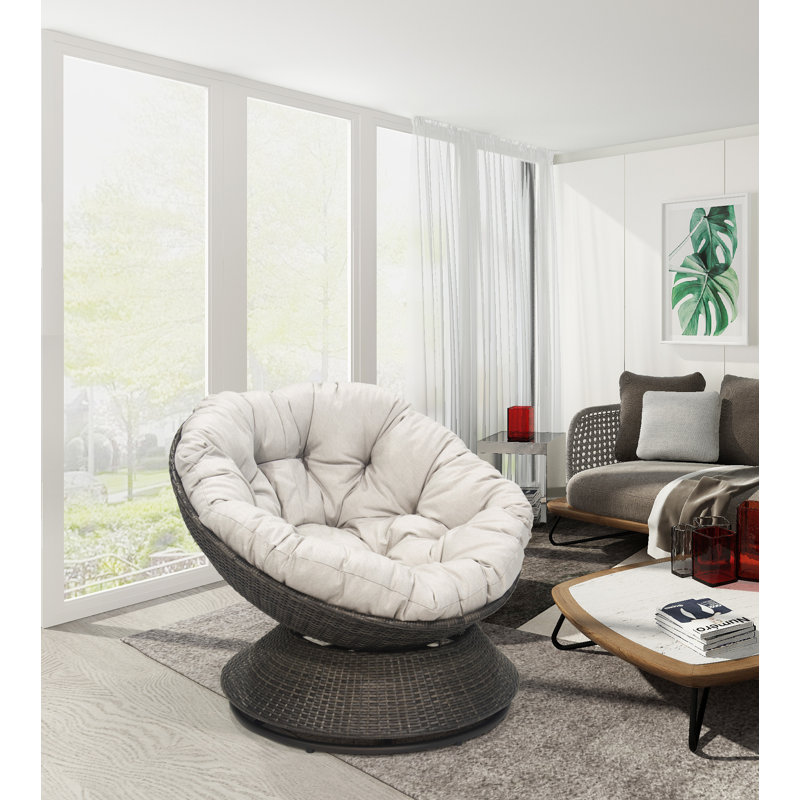 Tuten 40.25" Wide Swivel Indoor/Outdoor Papasan Chair