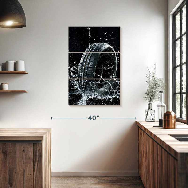 «Mehar Car Tire Water Splash», H 38 po x l 24 po