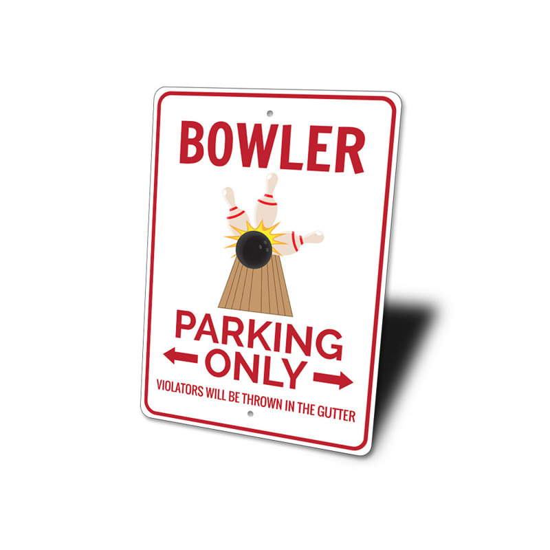 Enseigne en aluminium Bowler, H 14 po x l 10 po x P 0,04 po