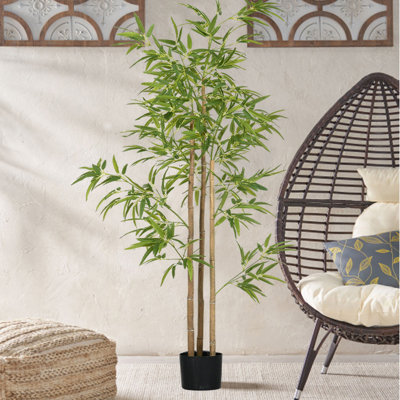 6 ft Artificial Bamboo Tree Greenery Plants Decor in Pot for Indoor Home Office Decoration 71 inch