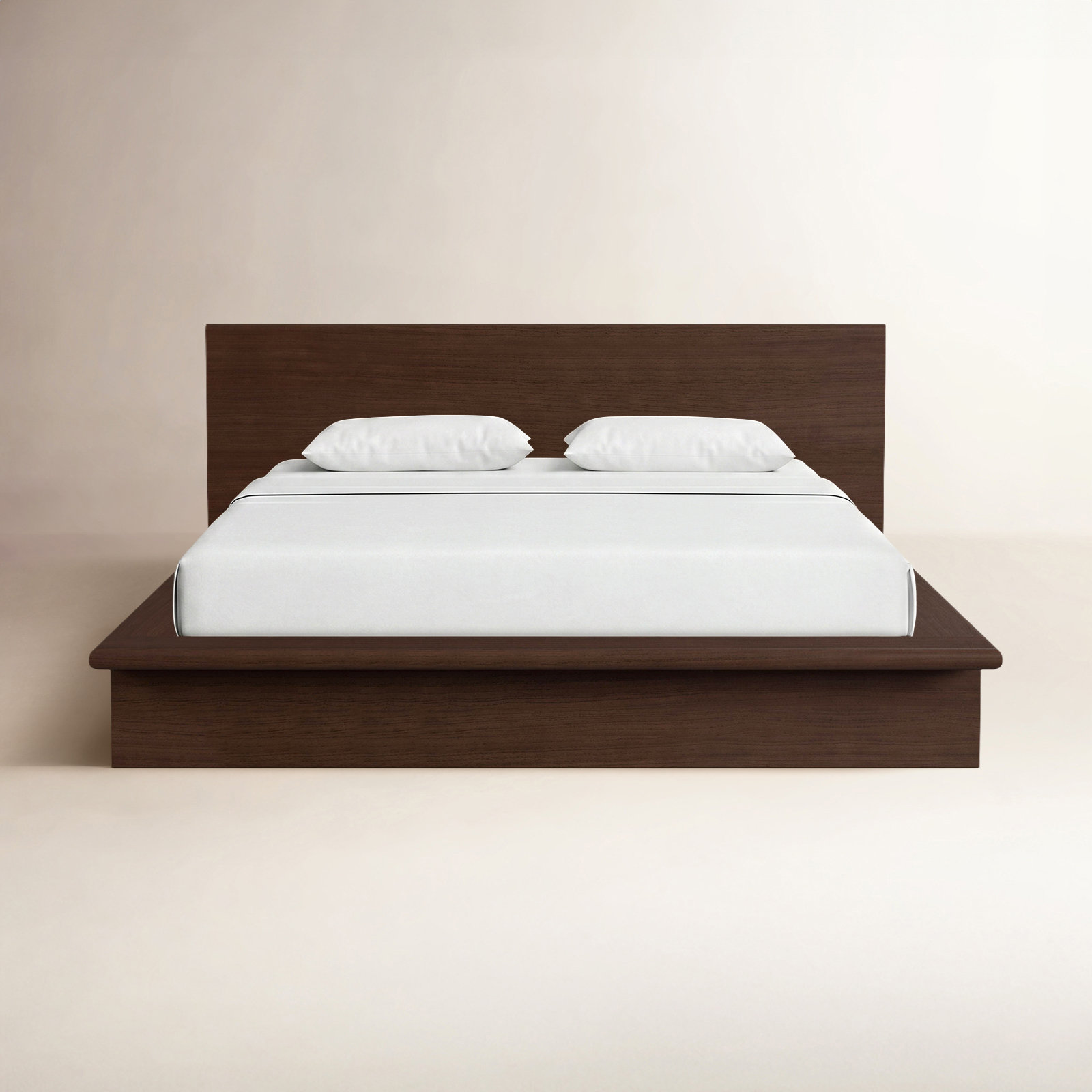 Soleil Wood Platform Bed, King, Brown