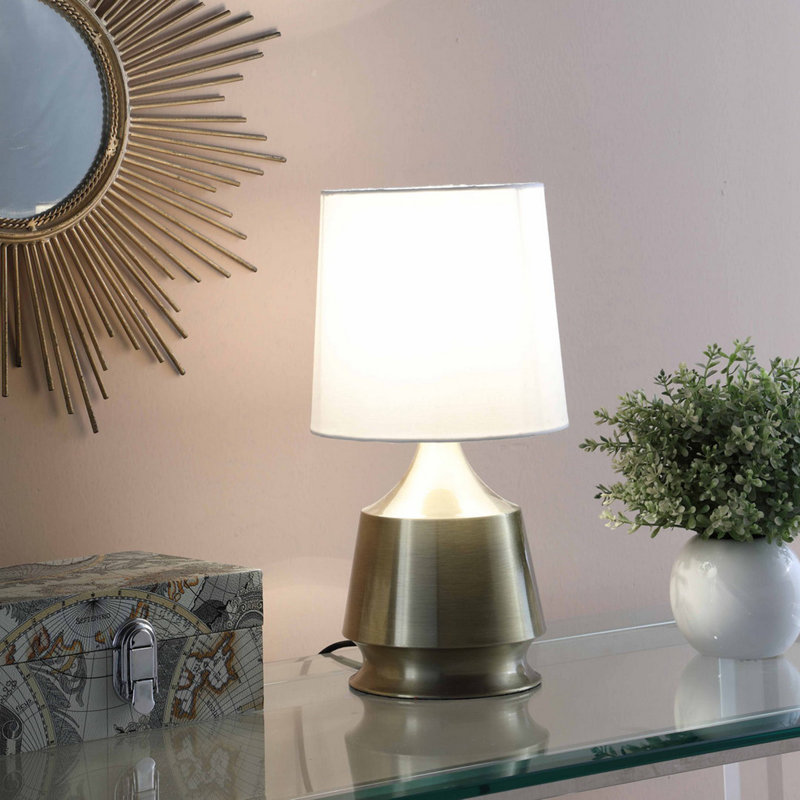 Lampe de table en laiton antique 14 pouces Ellis