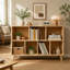 Étagère de rangement en bois massif à 6 cubes, bibliothèque ouverte autoportante avec pieds, rangement à cubes naturel