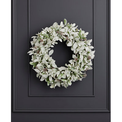 Snowy Lambs Ear and Holly Berry 24in