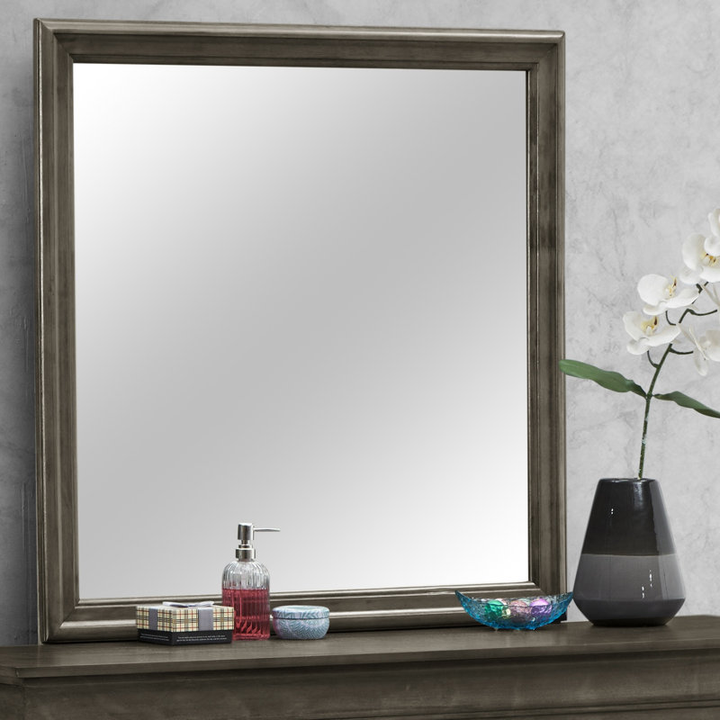 Miroir Louis Phillipe G3105-M, gris, 38.03" x 38.03", Grey, Square
