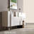Cream-colored Luxury Shoe Cabinet 20 Pair Shoe Storage Cabinet