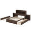 Lit plateforme double avec tablettes coulissantes-1425942185