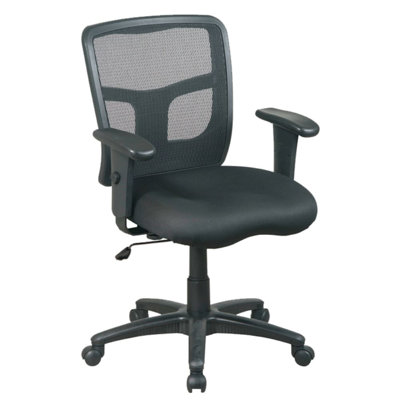 Y Mesh Back Office Chair with Back Support and Adjustable Arms, Black