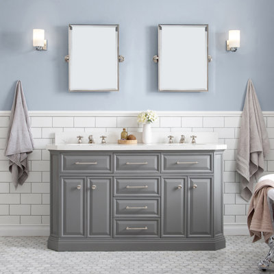 Meuble-lavabo de comptoir en marbre Bruning Carrara