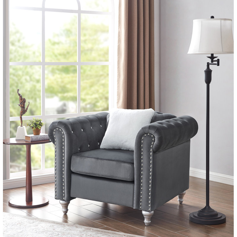 Fauteuil gris élégant et contemporain, Gris