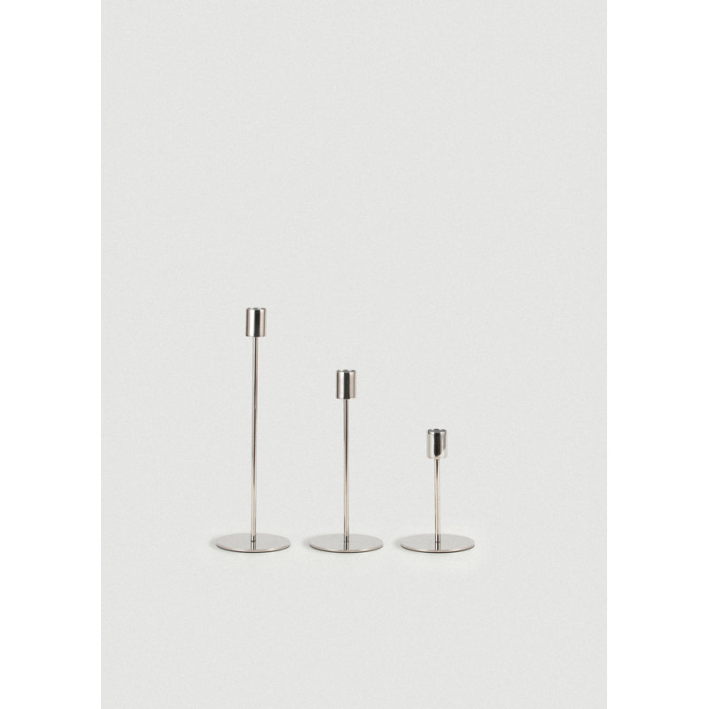 Porte-bougie argenté Doric - petit, Small