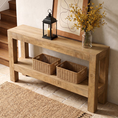 62.99" W Stain Resistant Pedestal Console Table