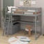 Lit mezzanine simple avec bureau et tablettes-213100093