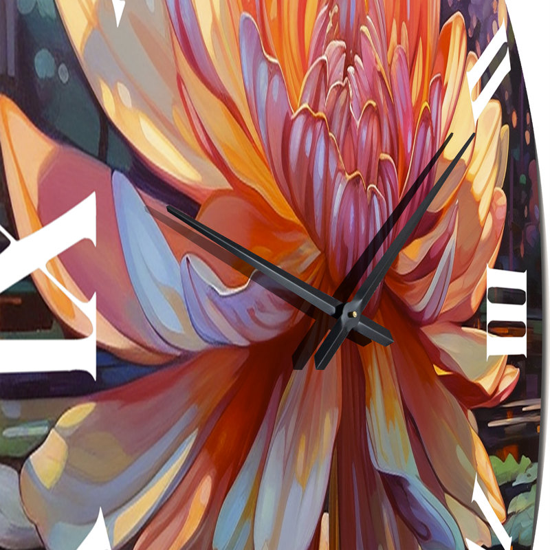 Horloge murale «Chrysanthemum in Lake Retro», Moyenne