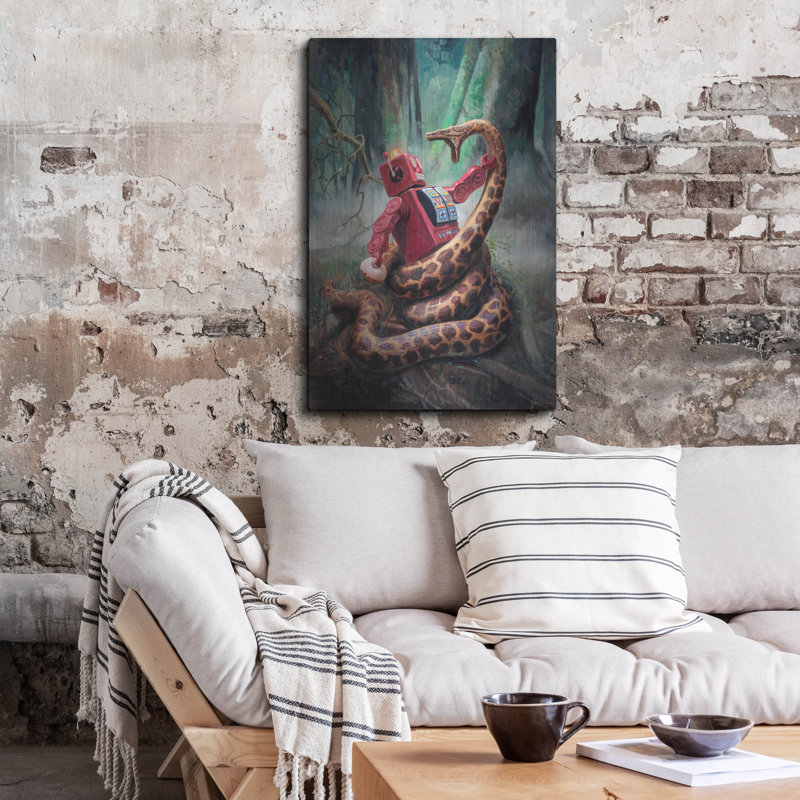 Trinx «Snakefight» par Eric Joyner, art mural en métal, 24 po x 36 po