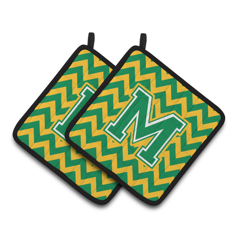 Poignée à chevrons, M, Vert/doré
