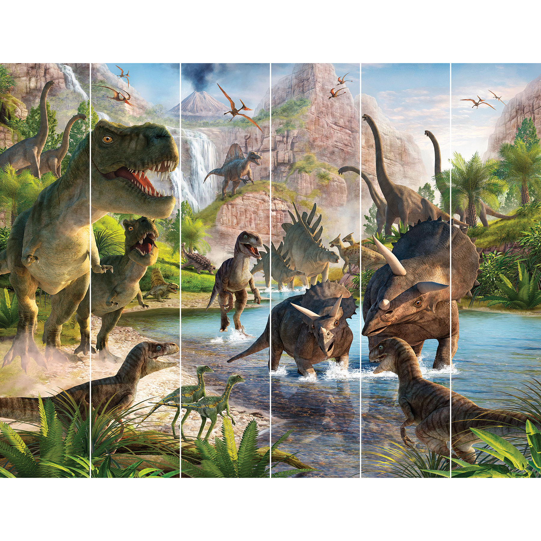 Watercolor Dinosaur T-Rex Front Fabric Panel –