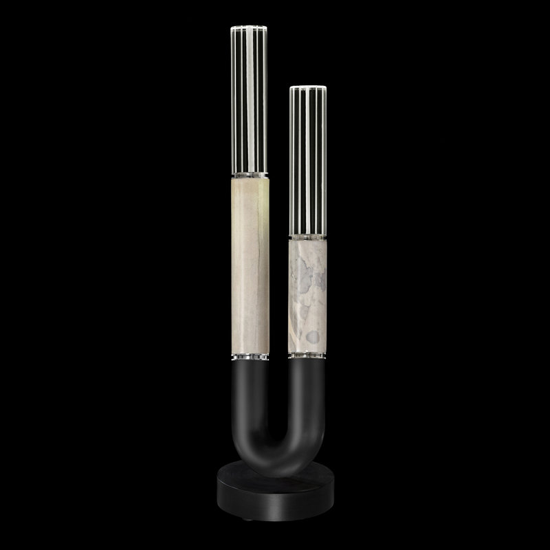 Antonia LED Table Lamp, Black/Nickel/Smoke