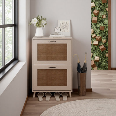 2-Tier Shoe Rack For Entryway - Stable And Spacious Shoe Storage Organizer, Easy Access Design