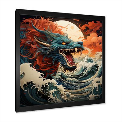 Japanese Dragon On The Wave Off Kanagawa I - Dragons Wall Art