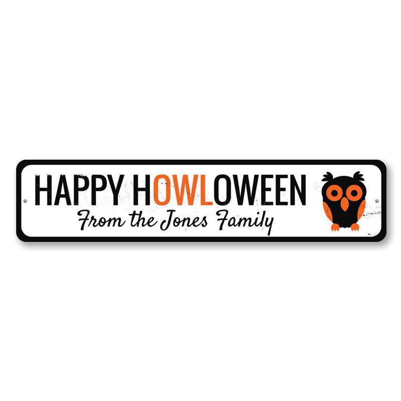 Plaque en aluminium Happy Howloween, H 4 po x l 18 po x P 0,04 po
